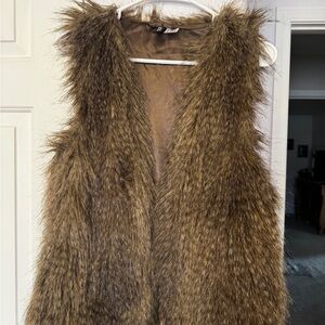 Faux Fur Vest in Brown